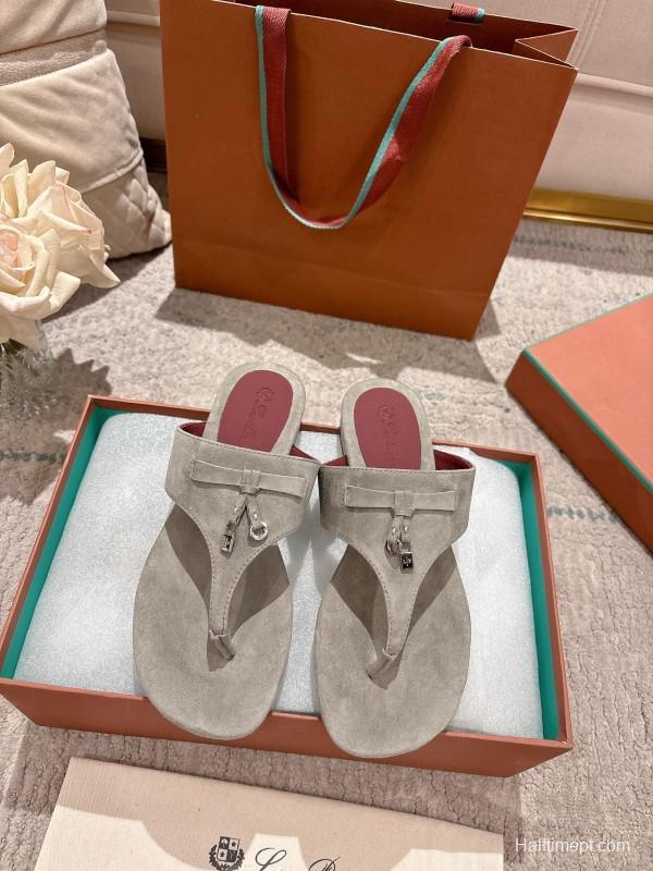 2025 Slippers LP Beige Suede Slippers LY00350
