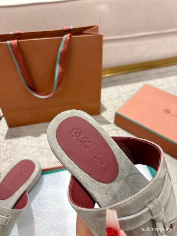 2025 Slippers LP Beige Suede Slippers LY00350