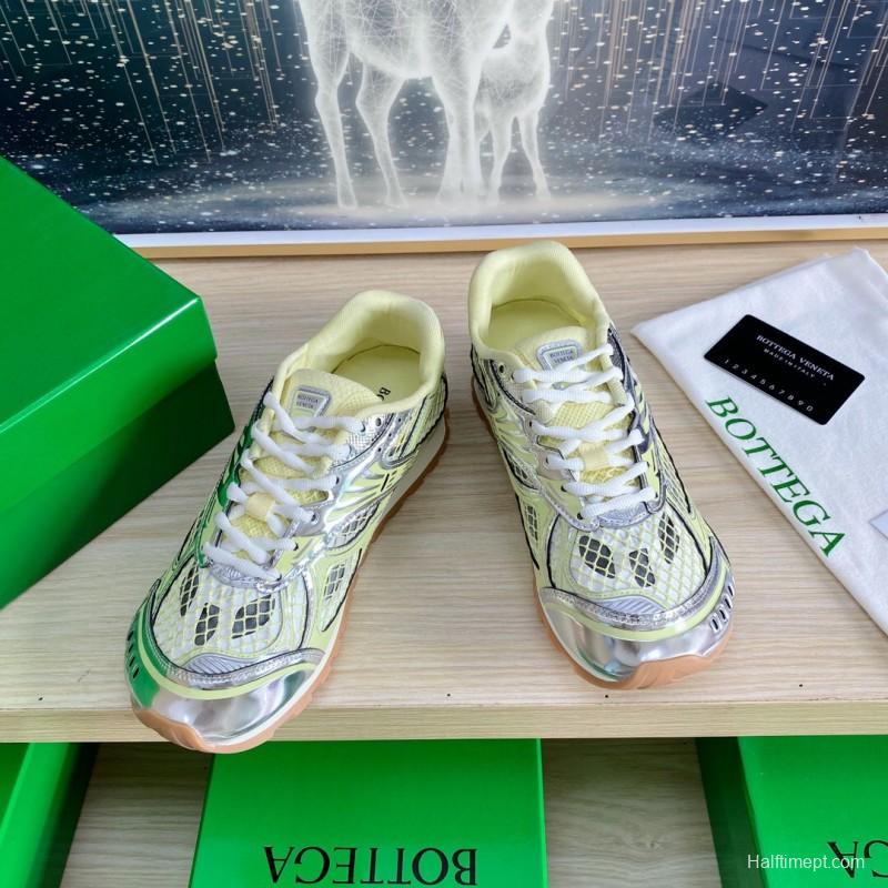 2025 Unisex BV Yellow Silver Mesh Rubber Running Sneakers LY0000