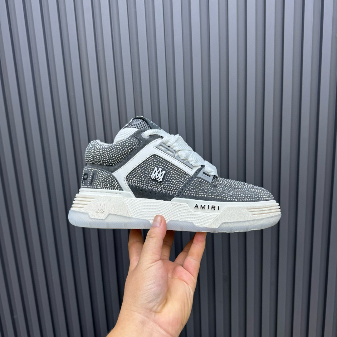 2024 Unisex Amiri Black White Leather Suede Sneaker MJ00410
