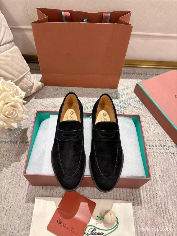 2025 Women Le Parmentier Black Suede Loafer LY00400