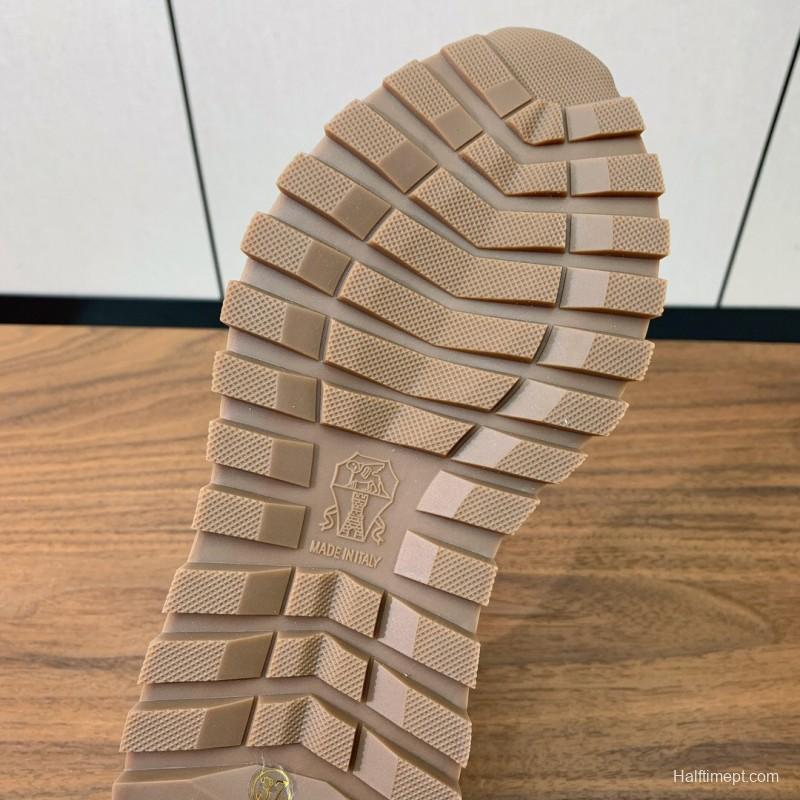 2025 Unisex Brunello Cucinelli Black Grey White Suede Leather Casual Sneakers LY