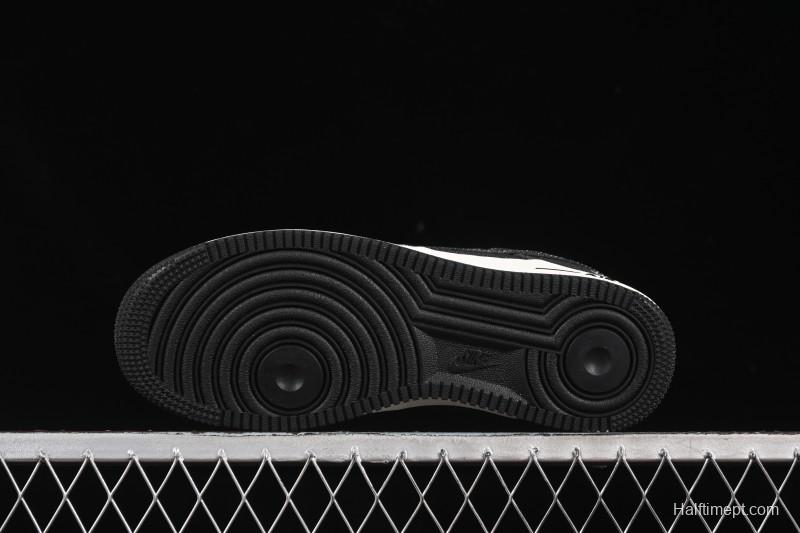 Nike Air Force 1'07 Low Stussy Collaboration Dark Grey Woven Casual Sneakers - LW9279-002