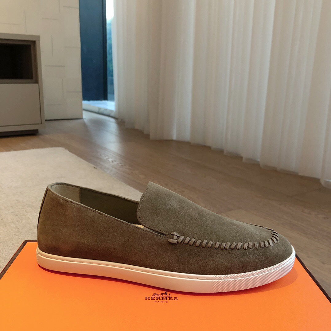 2025 Unisex Hermès Brown Suede Plimsolls AS00380