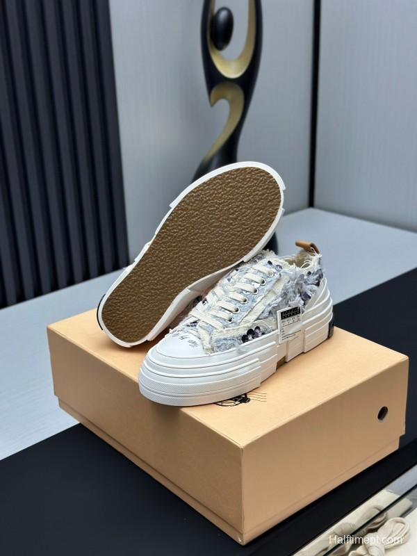 2025 Unisex XVESSEL White Canvas Plimsolls Vulcanization AS00260