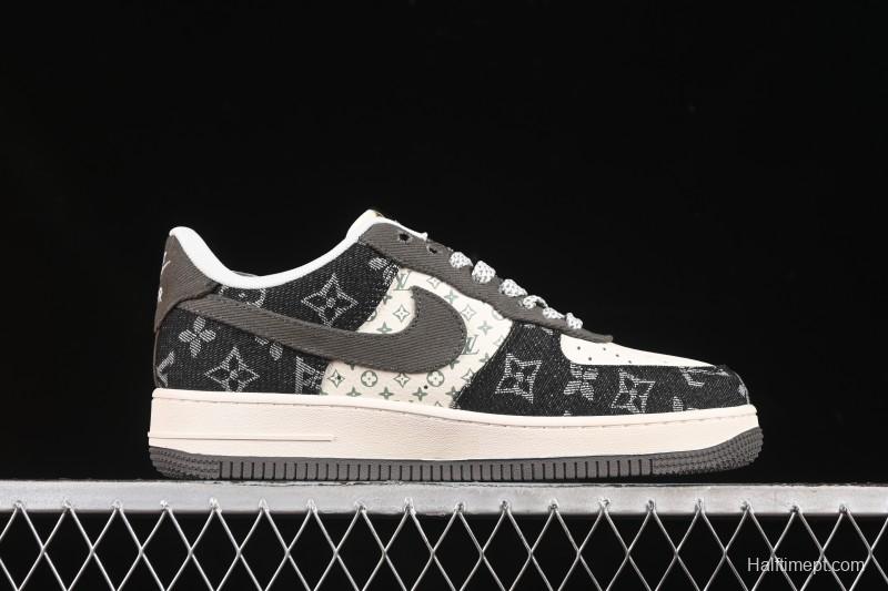 Nike Air Force 1 '07 Low LV Collaboration Black Gold Casual Sneakers - JJ2508-703