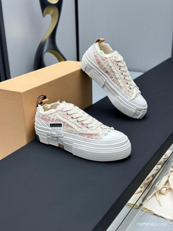 2025 Unisex XVESSEL White Canvas Plimsolls Distressed Design AS00260