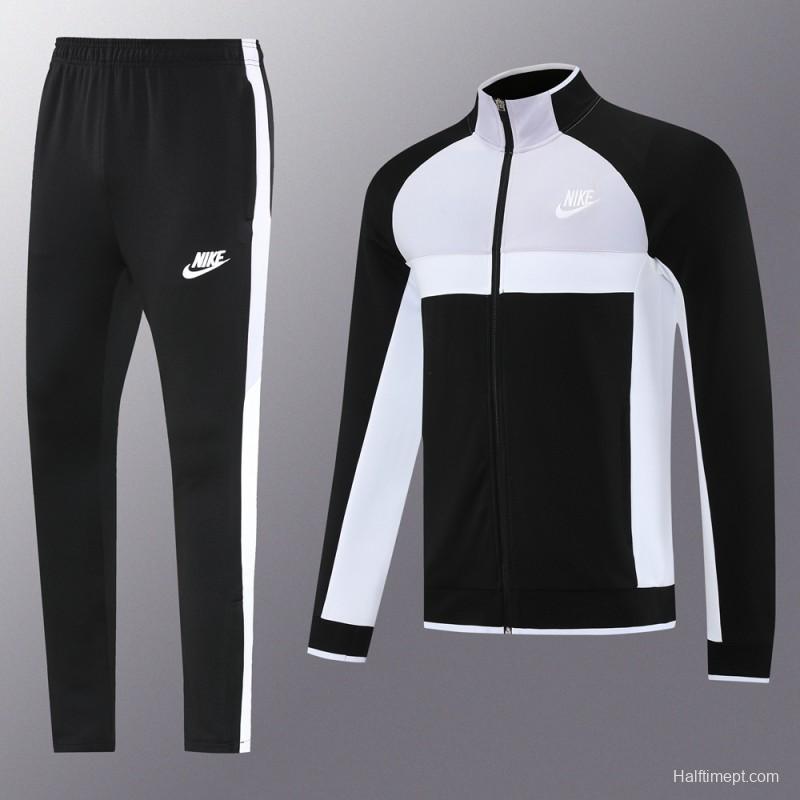 2025 Nike Grey/Black Full Hoodie Zipper Jacket +Long Pants