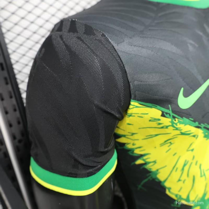 Player Version 2025 Brazil Black with Eagle Print Jersey