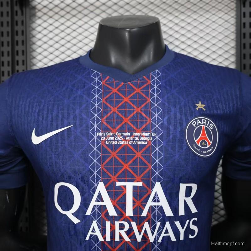 1 Star Player Version 25/26 PSG Home Jersey With Match Date Printing