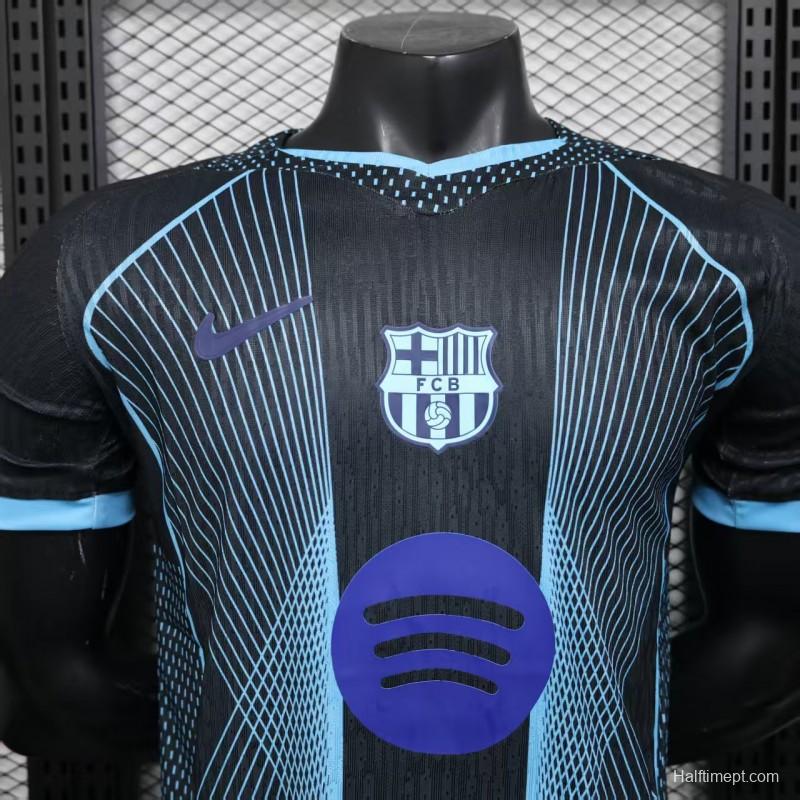 Player Version 25/26 FC Barcelona Black with Geometric Line Pattern Jersey