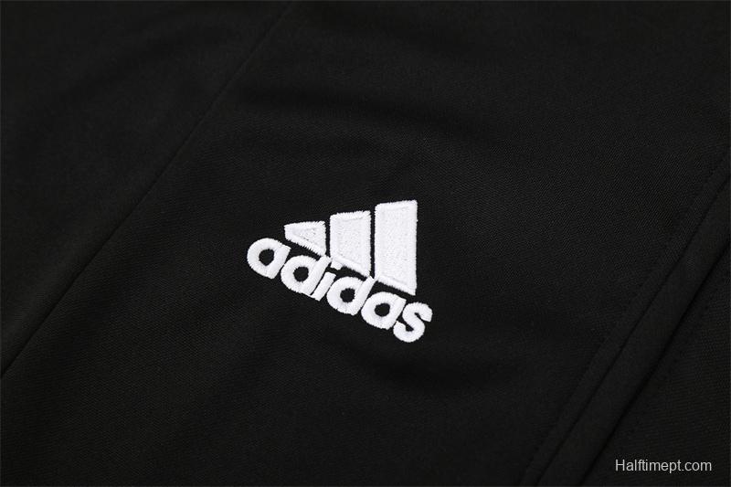 Retro 04/05 Real Madrid Black Half Zipper Jacket+Long Pants