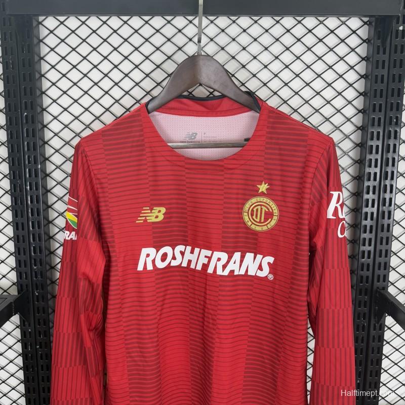 Player Version 25/26 Deportivo Toluca FC Red Home Long Sleeve Jersey