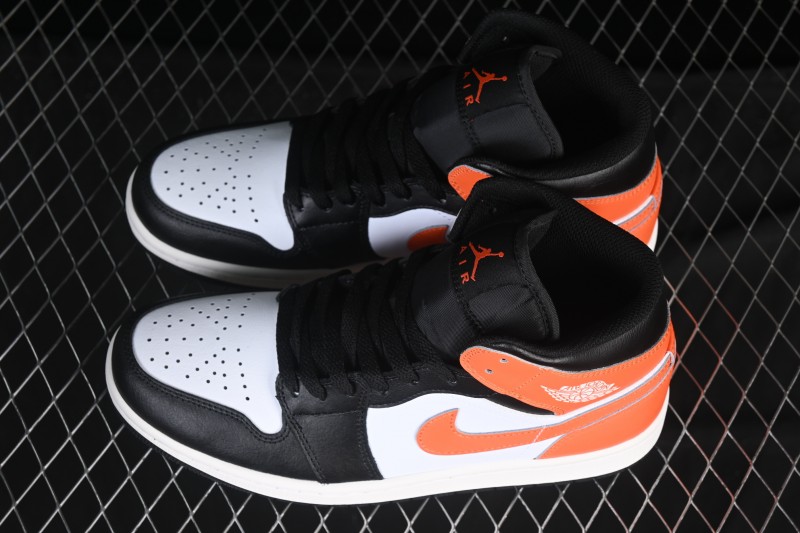 Nike Air Jordan 1 Mid AJ1 Black White Orange - DQ8426-801