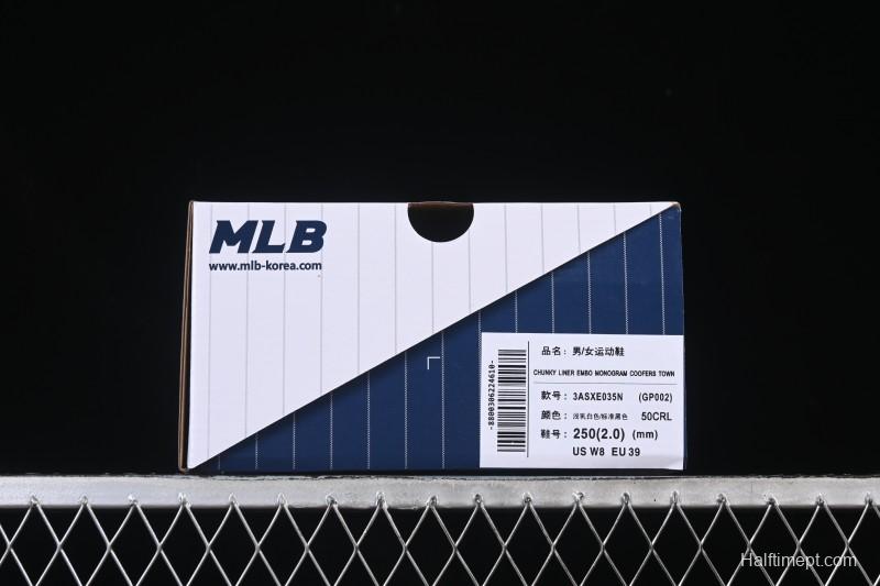 New York Yankees Bigball Chunky Embo Monogram Height Increasing Thick Sole Casual Sneakers - 3ASXE035N50CRL