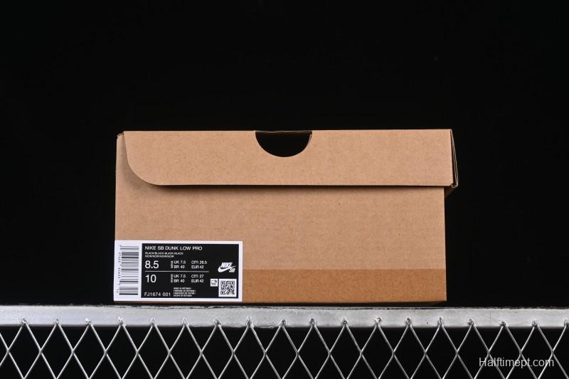 Nike SB Dunk Low Pro ISO Triple Black Skate Shoes - FJ1674-001