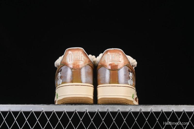 Nike Air Force 1 '07 Low Milk Coffee Bear Hand-Drawn Doodle Casual Sneakers - XL2321-666