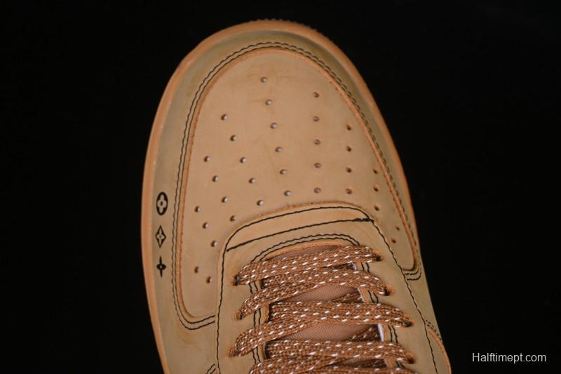 Nike Air Force 1 '07 Low LV Collaboration Wheat Print Casual Sneakers - DK0188-082