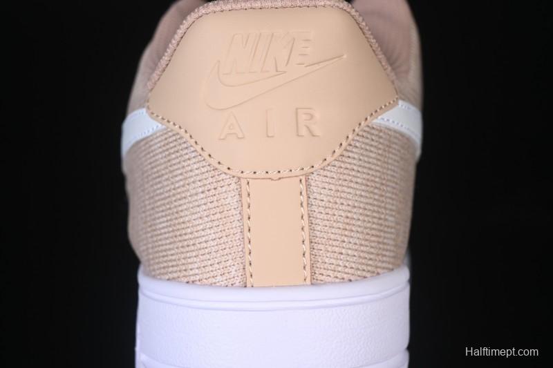 Nike Air Force 1'07 Low Knit Khaki Casual Sneakers - CI0051-200