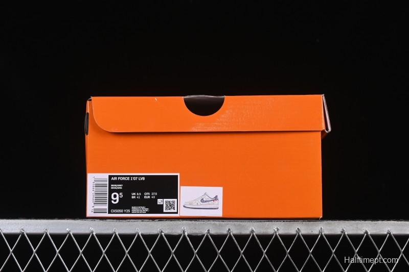 Nike Air Force 1 '07 Low LV Collaboration Grey Hook Woven Label Casual Sneakers - CX5050-Y25