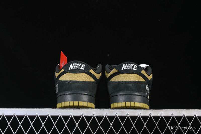Nike Supreme Dunk SB Dunk Low Brown Yellow Casual Skate Shoes - HQ8487-300