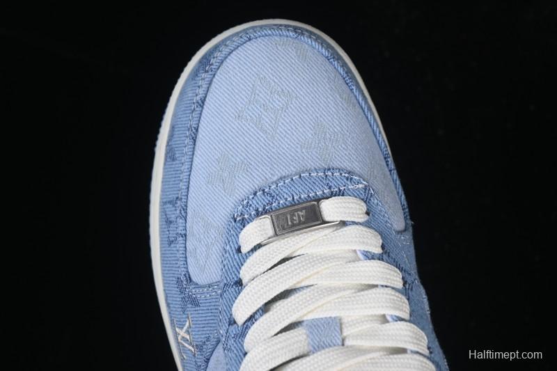 Nike Air Force 1 '07 Low LV Collaboration Light Blue Casual Sneakers - YF9511-823