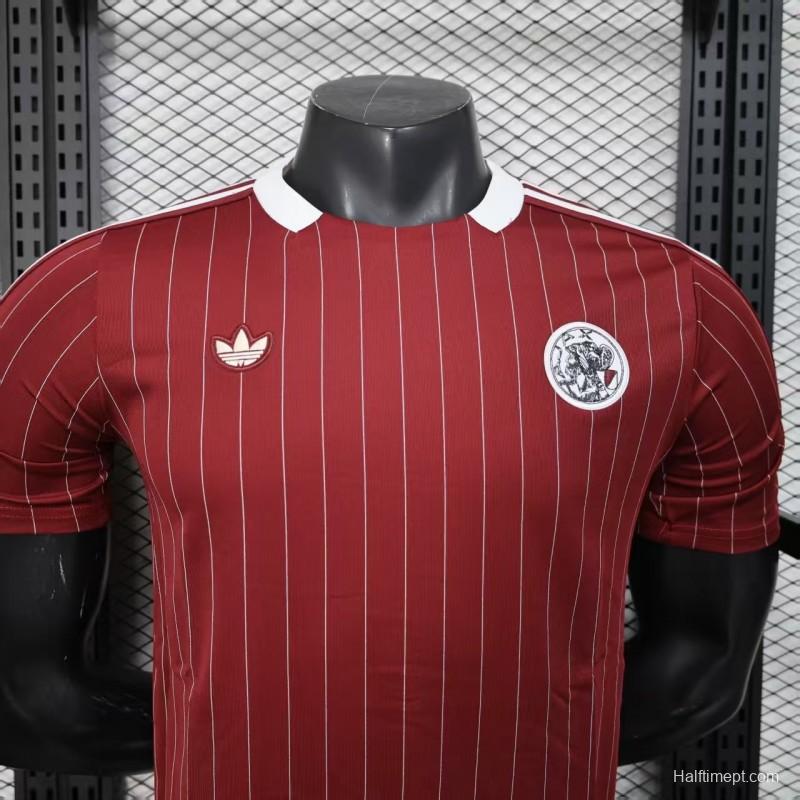 Player Version 25/26 Ajax Wine Adidas Original Casual Jersey