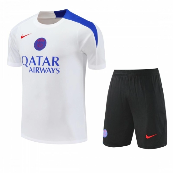 25/26 PSG White Short Sleeve Jersey+Shorts