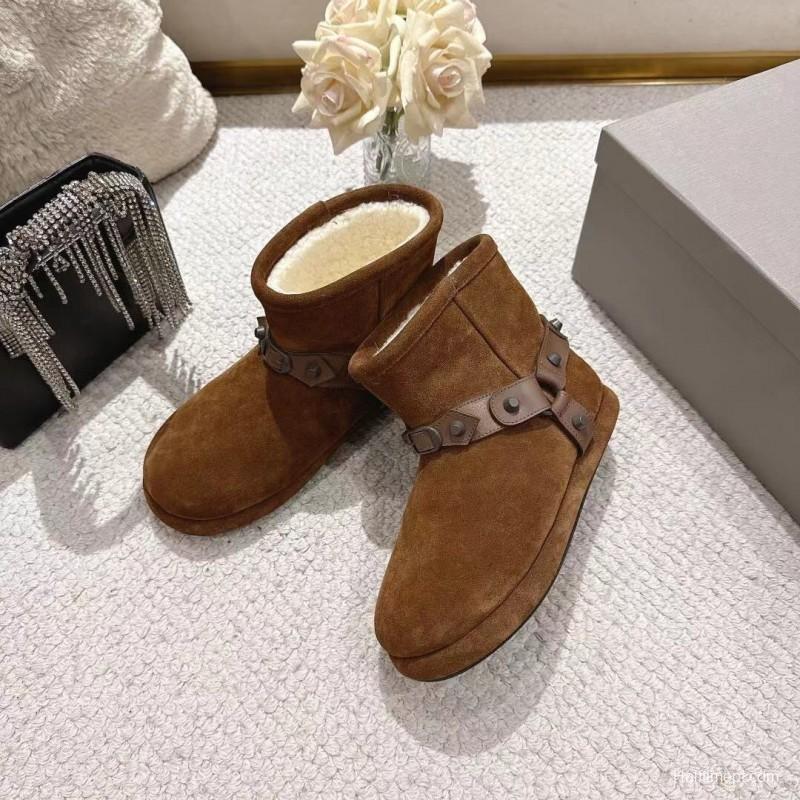 Balenciaga F022 Winter Wool Ankle Boots Snow Boots - F022