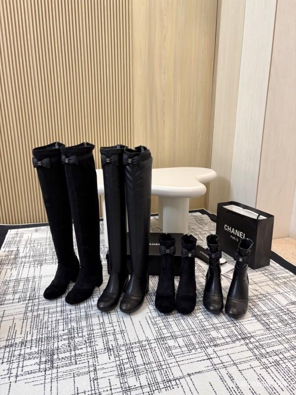 Chanel Classic Chunky Heel Back Zipper Ankle Boots - LY00320