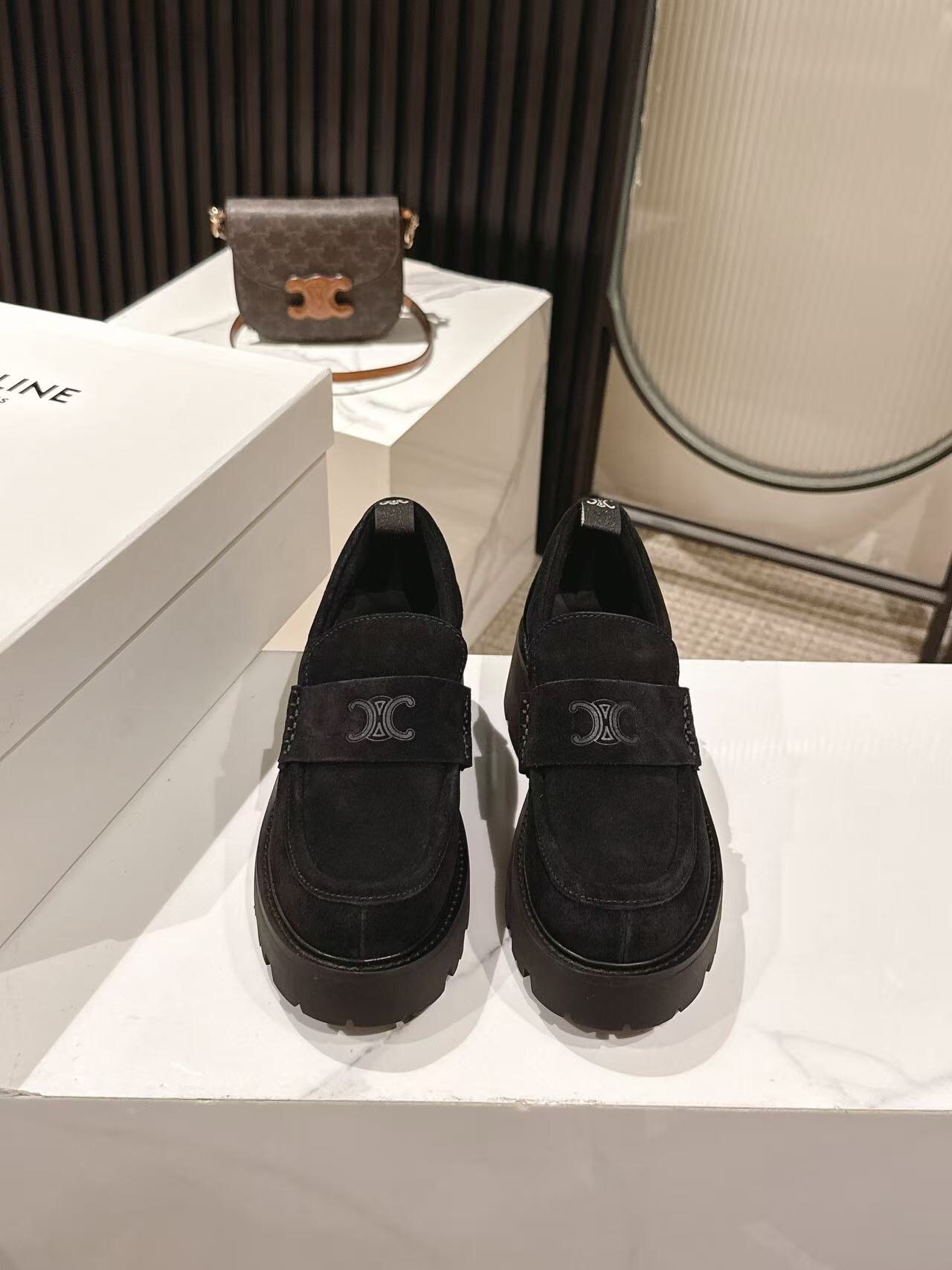 CELINE 2025/SS Fall Winter Latest Runway Lisa Same Style Platform Loafers - LY00300