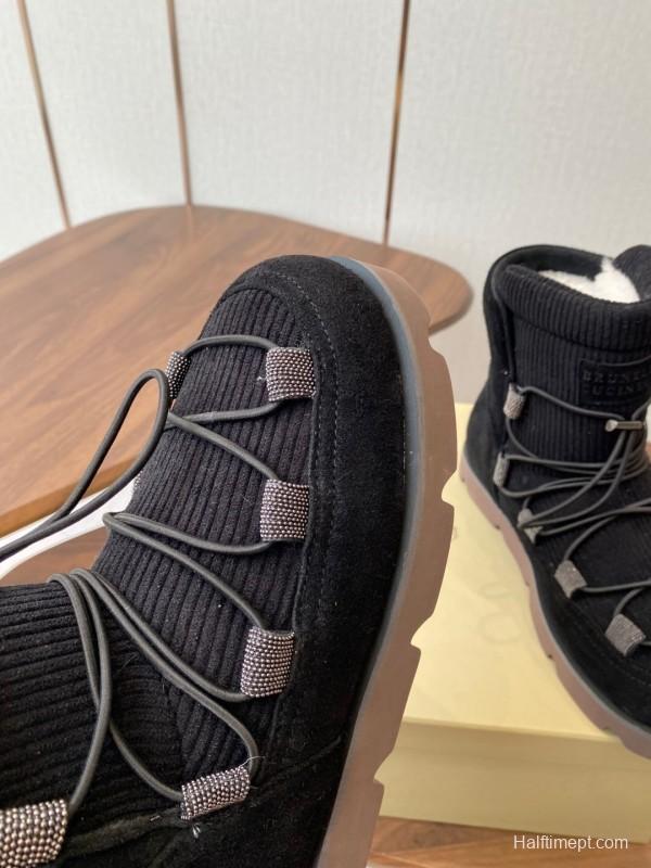 Brunello Cucinelli Open Walk Ankle Boot Winter Snow Boots - AS00410