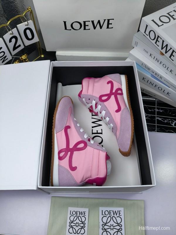 LOEWE High-Top German Training Sneakers Retro Fashion Casual White Shoes - LY00330