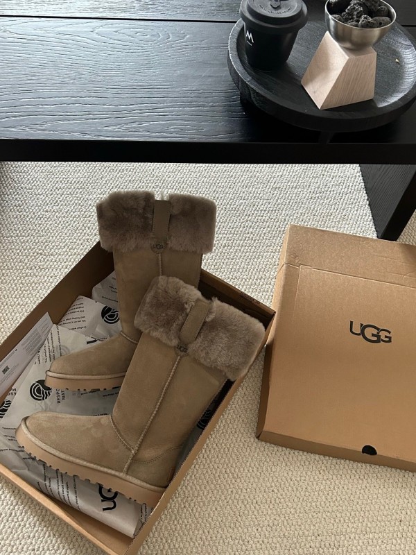 UGG 2025/SS High Boot Snow Boots with Faux Fur Collar - AS00370