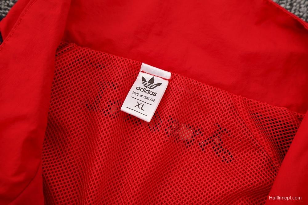 25/26 Arsenal Red Half Zipper Jacket+Long Pants S-3XL