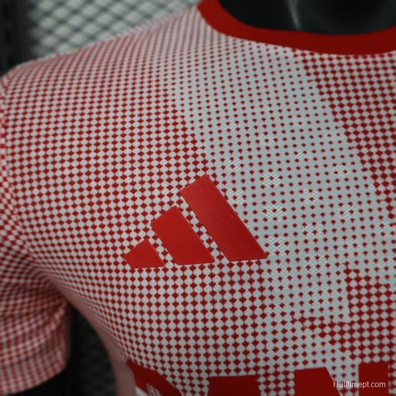 2025 Player Version  Canada Away White with Red Halftone Gradient Pattern World Cup Commemorative Jersey