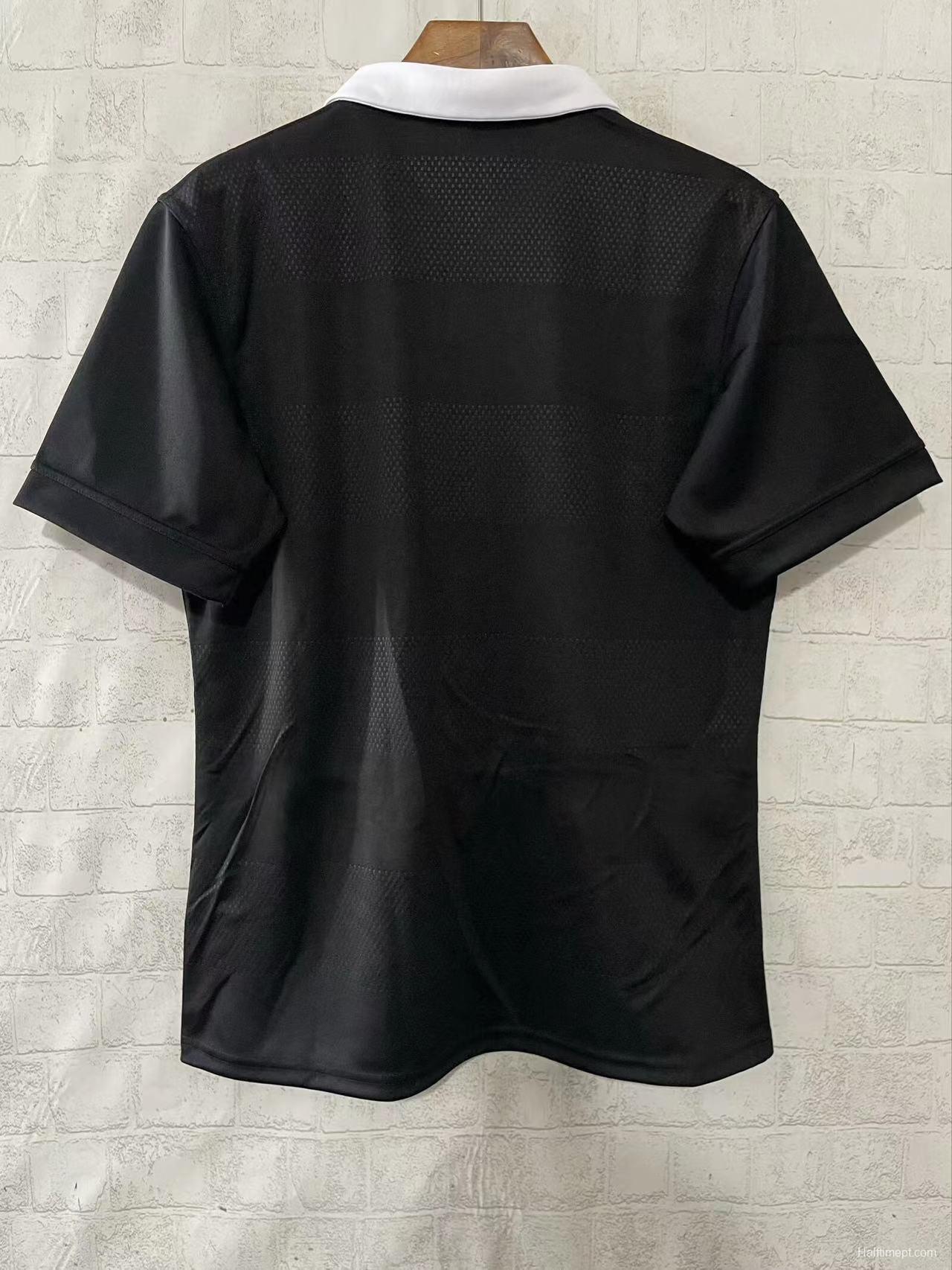 2026 New Zealand All Blacks Black with White Collar Jersey
