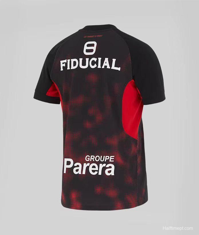24/25 Stade Toulousain Black with Red Digital Camo Pattern Home Jersey