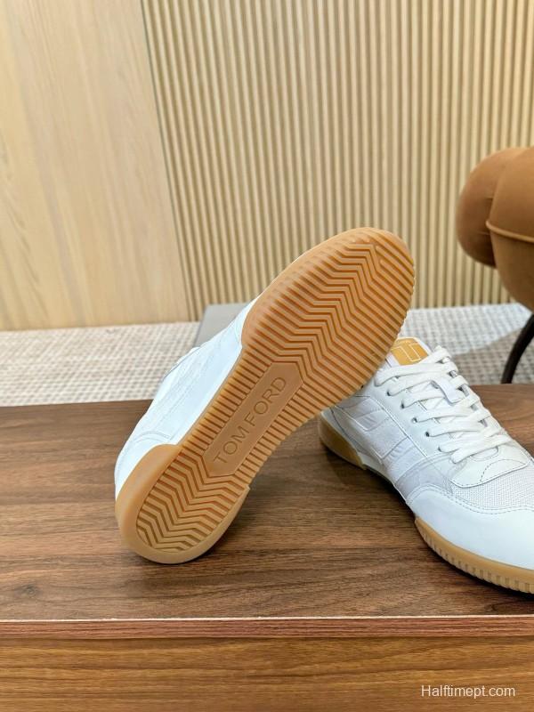 Tom Ford 2025 SS Casual Sneakers with Classic Color Blocking and Imported Leather Insole - AS00350
