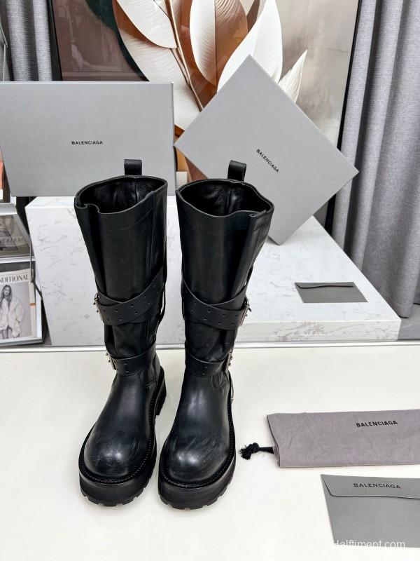 Balenciaga Paris 25FW Venom High-Top Boots Punk Style Motorcycle Ankle Boots 15 Inch - LY00520