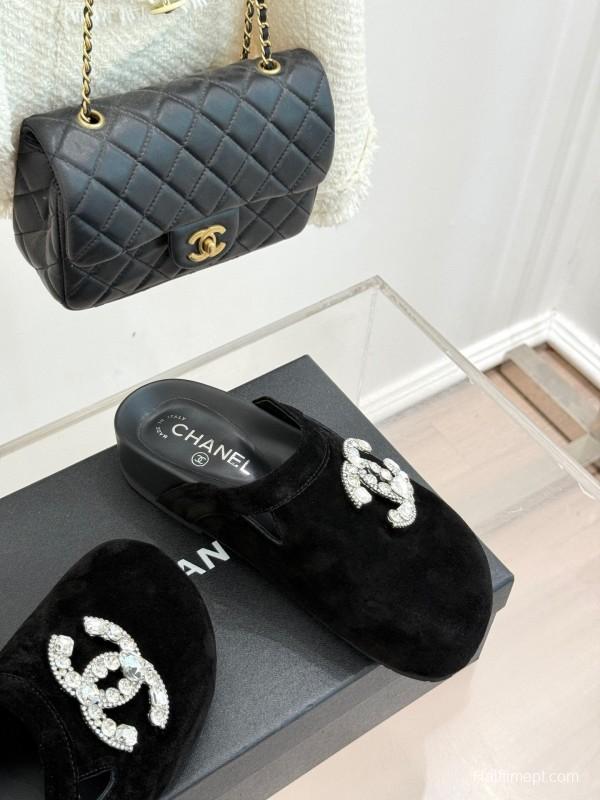 Chanel Classic CC Rhinestone Birkenstock Sandals - KFY00280