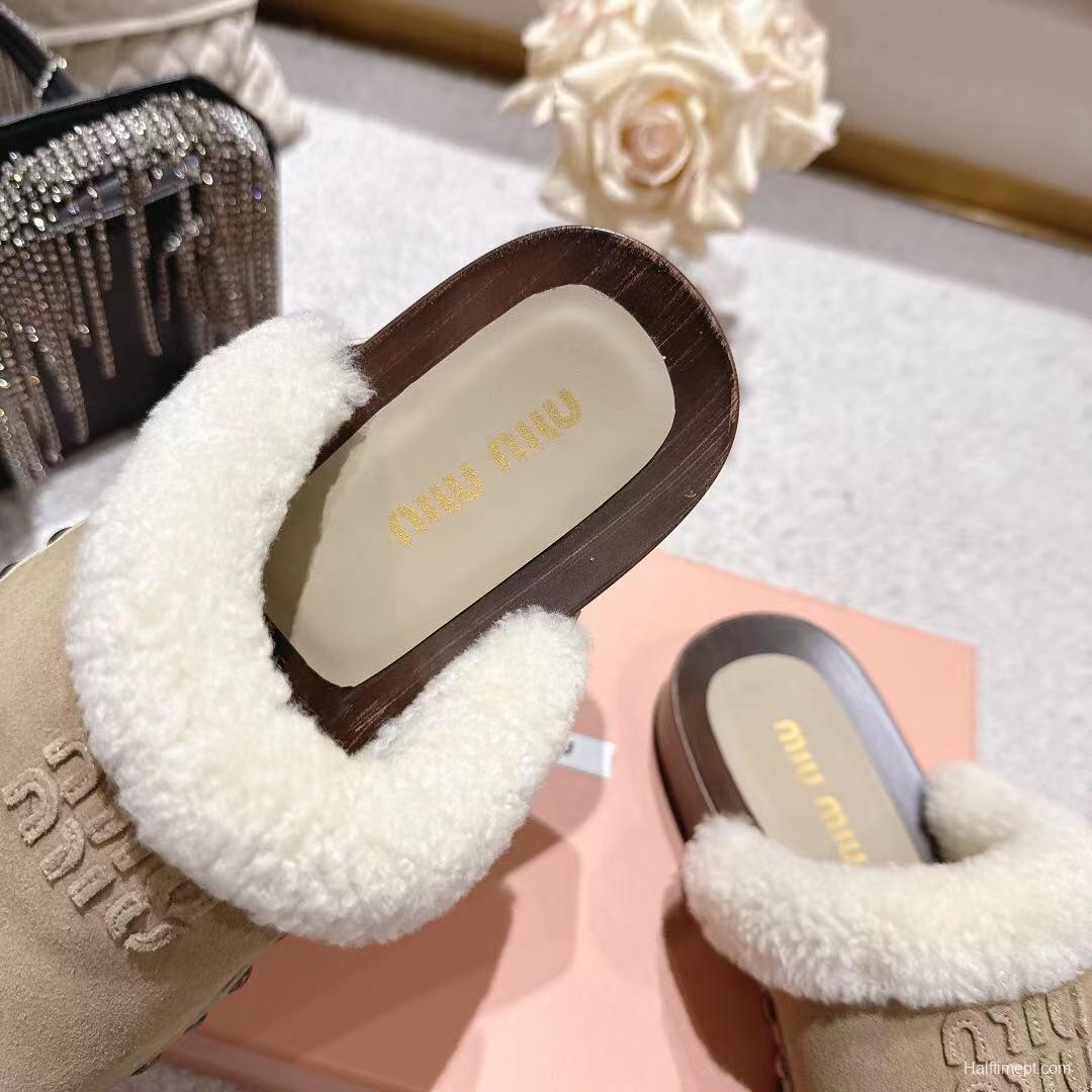 Miu Miu Cotton Shoes Sandals 2025 SS New Season Unique Wiping Craft - LY00260