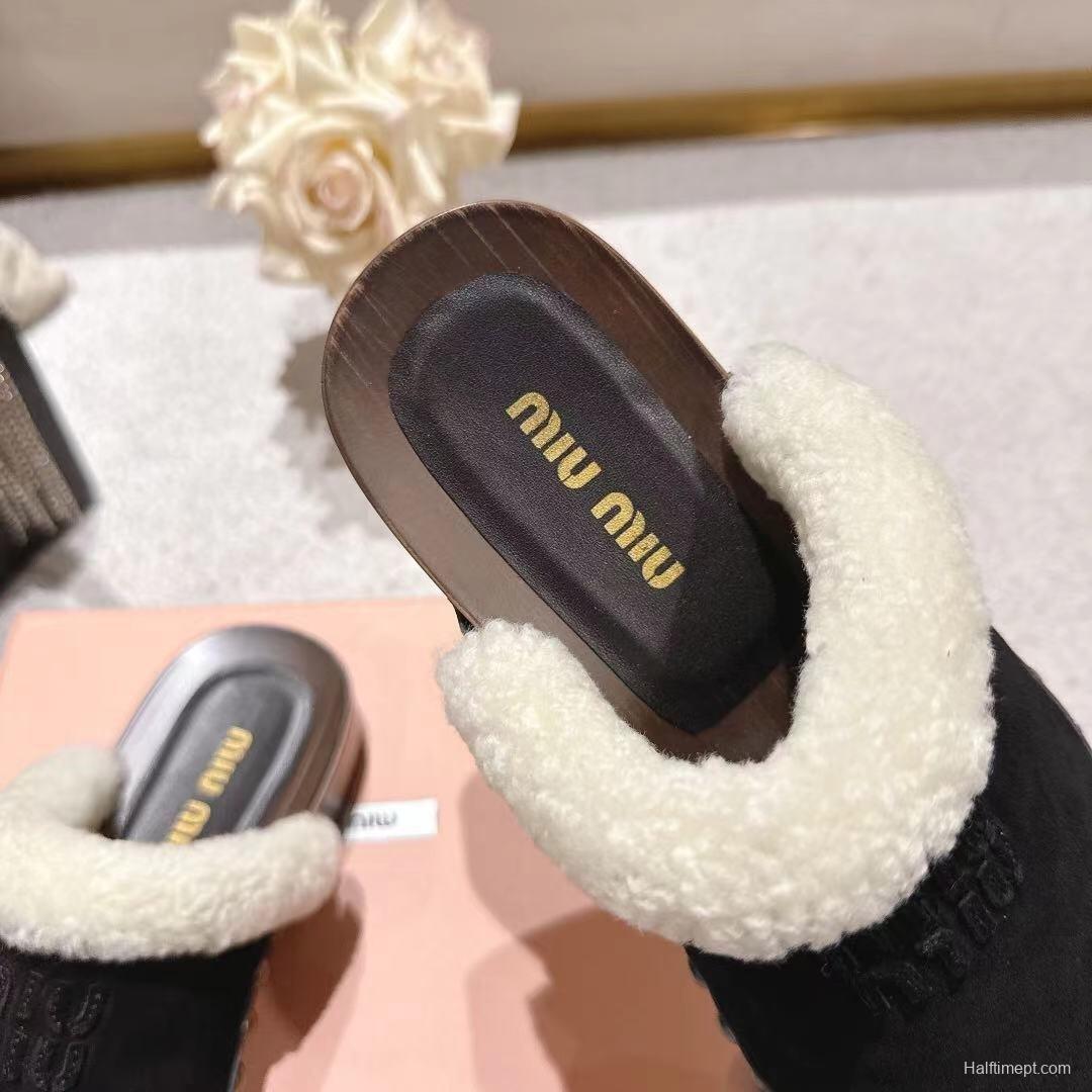 Miu Miu Cotton Shoes Sandals 2025 SS New Season Unique Washing Craft - LY00260