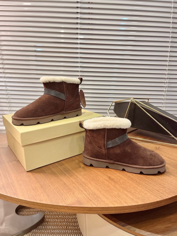 Brunello Cucinelli Winter New Snow Boots Sheepskin Bun Boots - AS00350