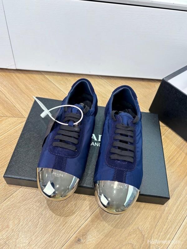 Prada Metal Toe Thin Sole Trainer Casual Shoes - LY00280
