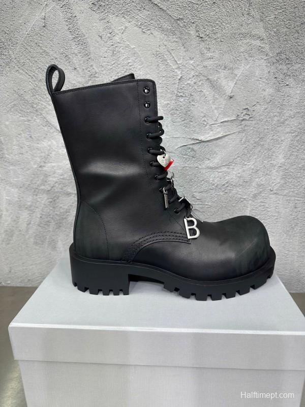 Adidas 2025 SS Men's Lace-Up Boots with Slightly Asymmetrical Round Toe - KFY00560