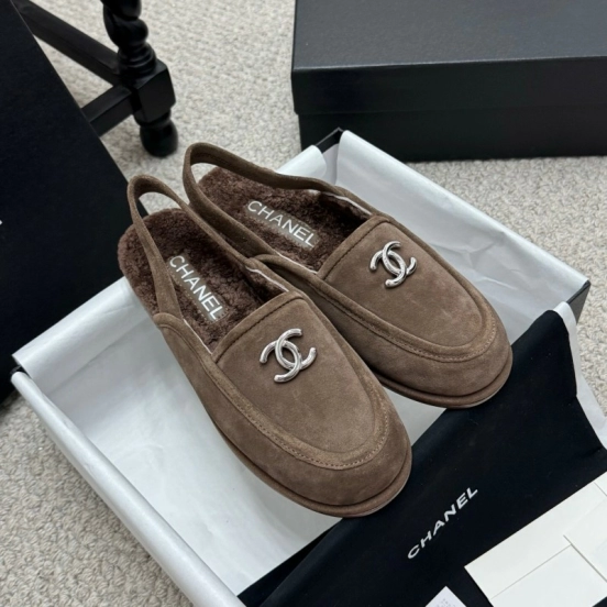Chanel 2025/ss Teddy Fur Loafers - KFY00300