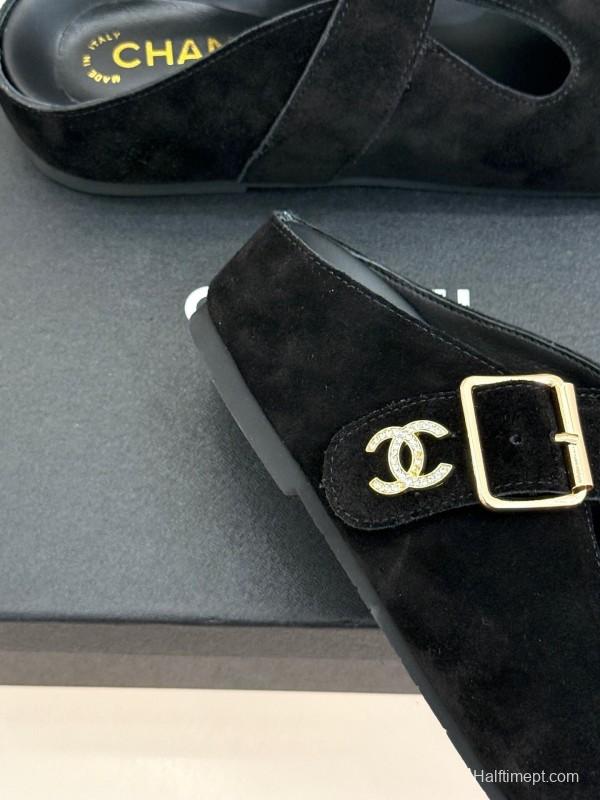 Chanel 2025 SS Minimalist Retro Birkenstock Sandals Half-Slip - KFY00280