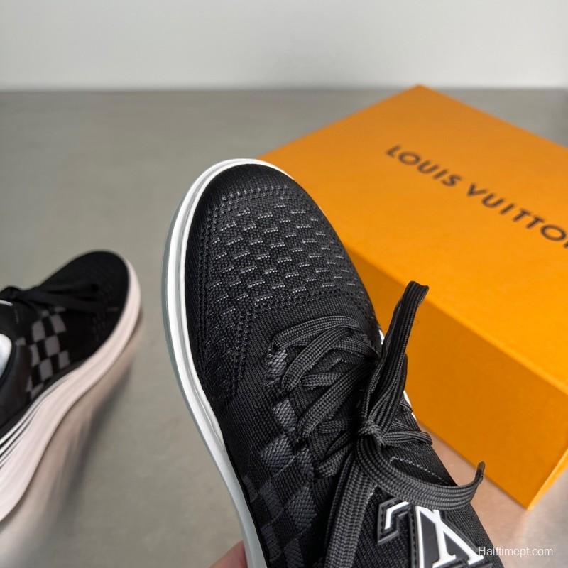 Louis Vuitton Beverly Hills Monogram Knit Sneakers with Imported IP Foam Sole - YC