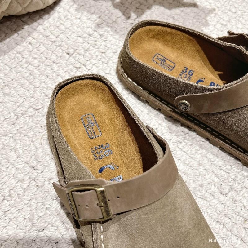 Birkenstock 2025 SS Two-Way Womens Sandals with Suede Leather and Retro Buckle - LY00240